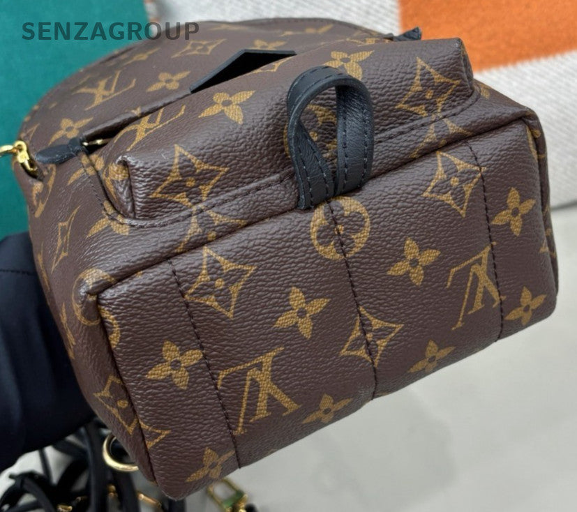 Louis Vuitton Monogram Mini Backpack Brown Gold Women Classic