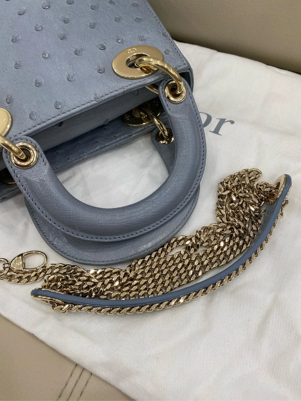 Dior Lady Dior Handbag Top Handle Excellent