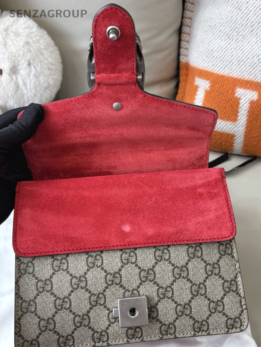 Gucci GG Marmont Dionysus PM Shoulder Crossbody Bag Gray Women