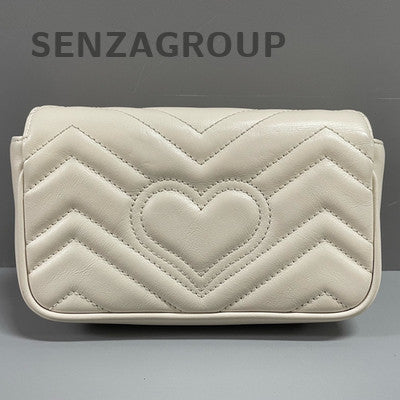 Gucci Marmont Mini Chain Shoulder Bag in White Gold - Classic Women's Fashion
