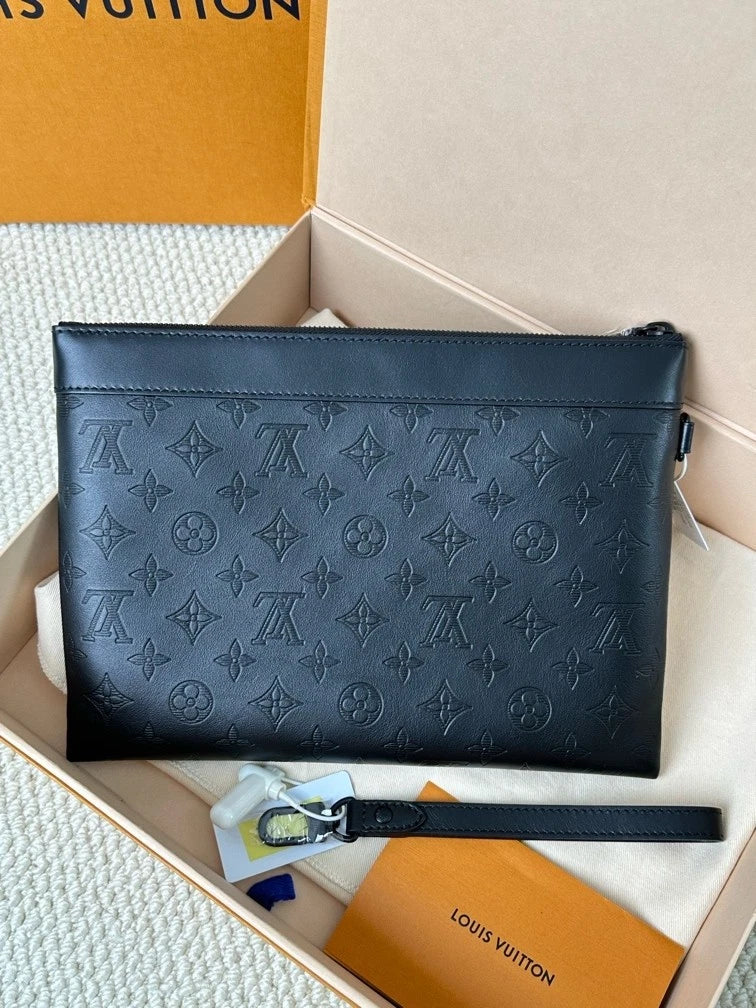 Louis Vuitton Pochette To-Go Black Monogram Clutch For Unisex Adults