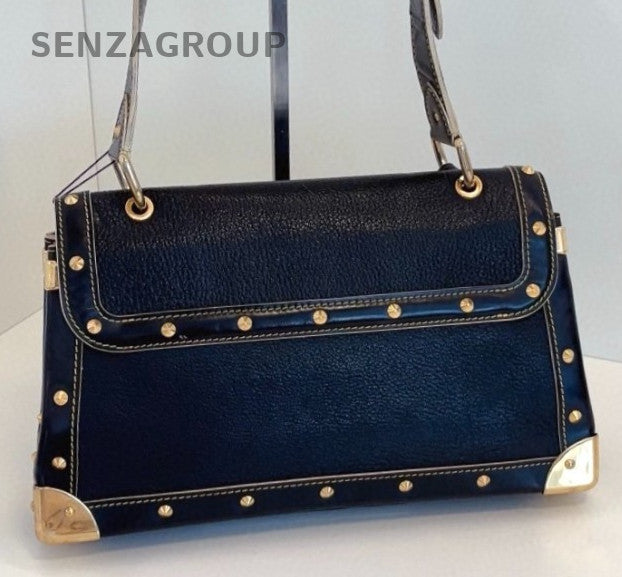 Louis Vuitton Suhali Lambskin Shoulder Bag Black Gold Women Classic Vintage