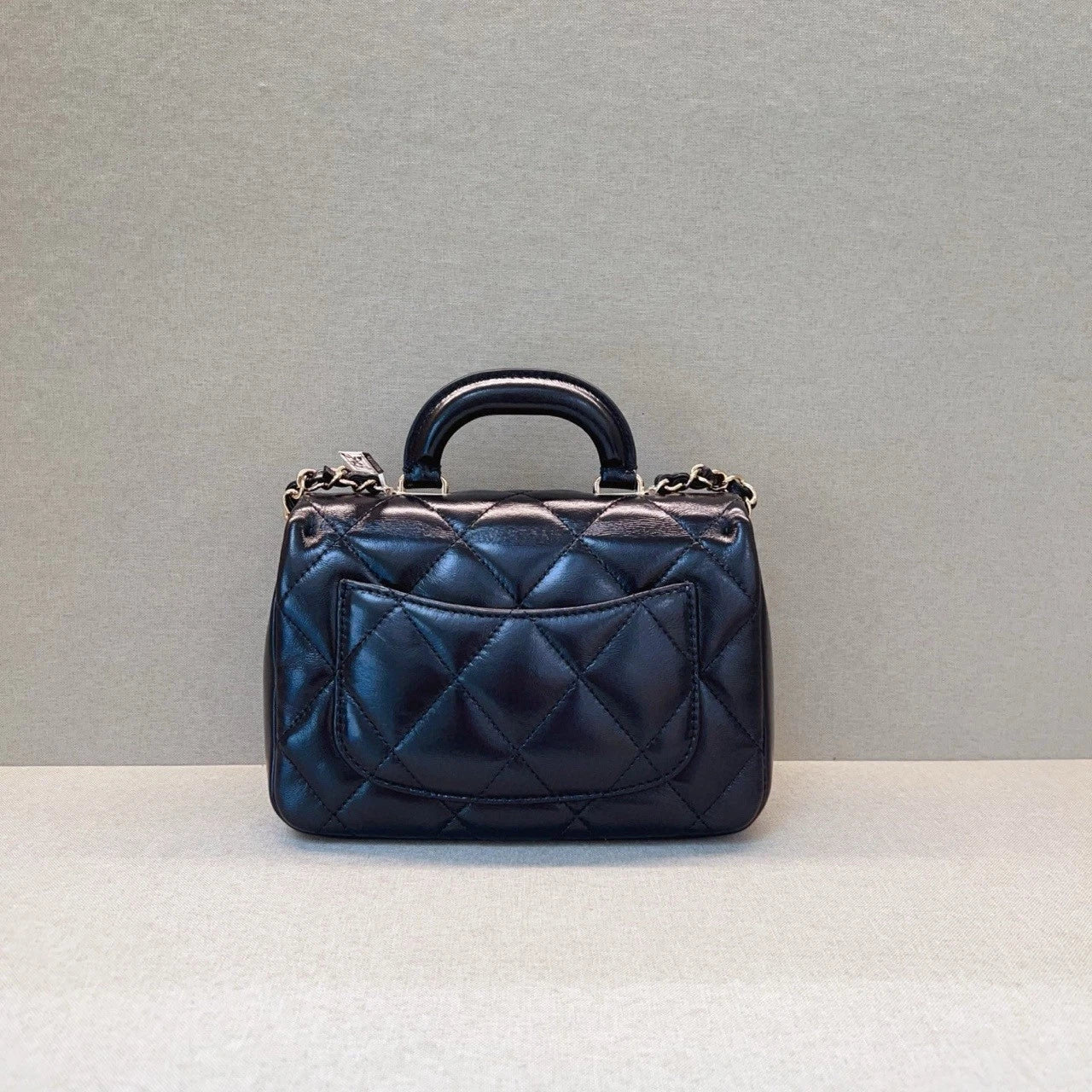 CHANEL Black Leather Handle Crossbody Bag For Women