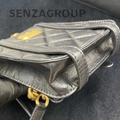 Chanel Black Gold Classic Quilted Shoulder Crossbody Messenger Bag