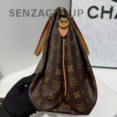 Louis Vuitton Monogram Rivoli MM Brown Gold Buckle Handbag Shoulder Bag