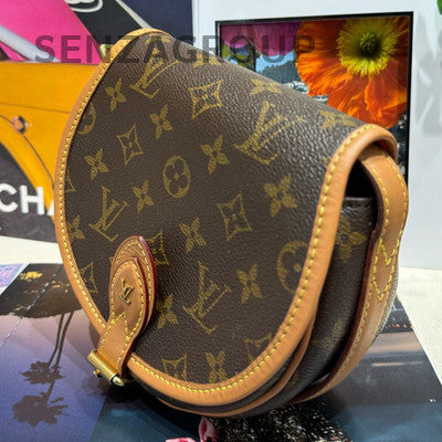 Louis Vuitton Monogram Saddle Crossbody Bag Brown Gold Hardware Classic Women