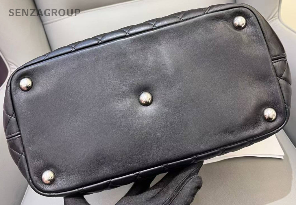 CHANEL Cambon All Black Shoulder bag tote Good Condition
