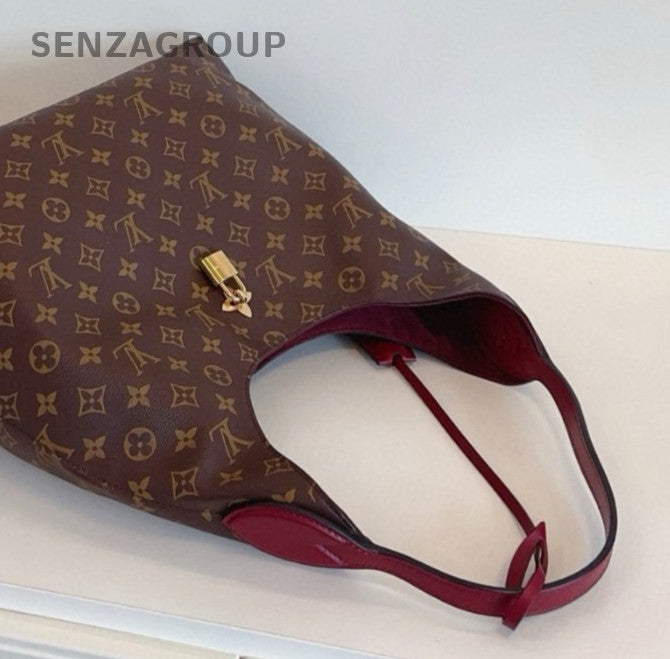 Louis Vuitton Flower Monogram Hobo Shoulder Bag Brown Gold Women Classic