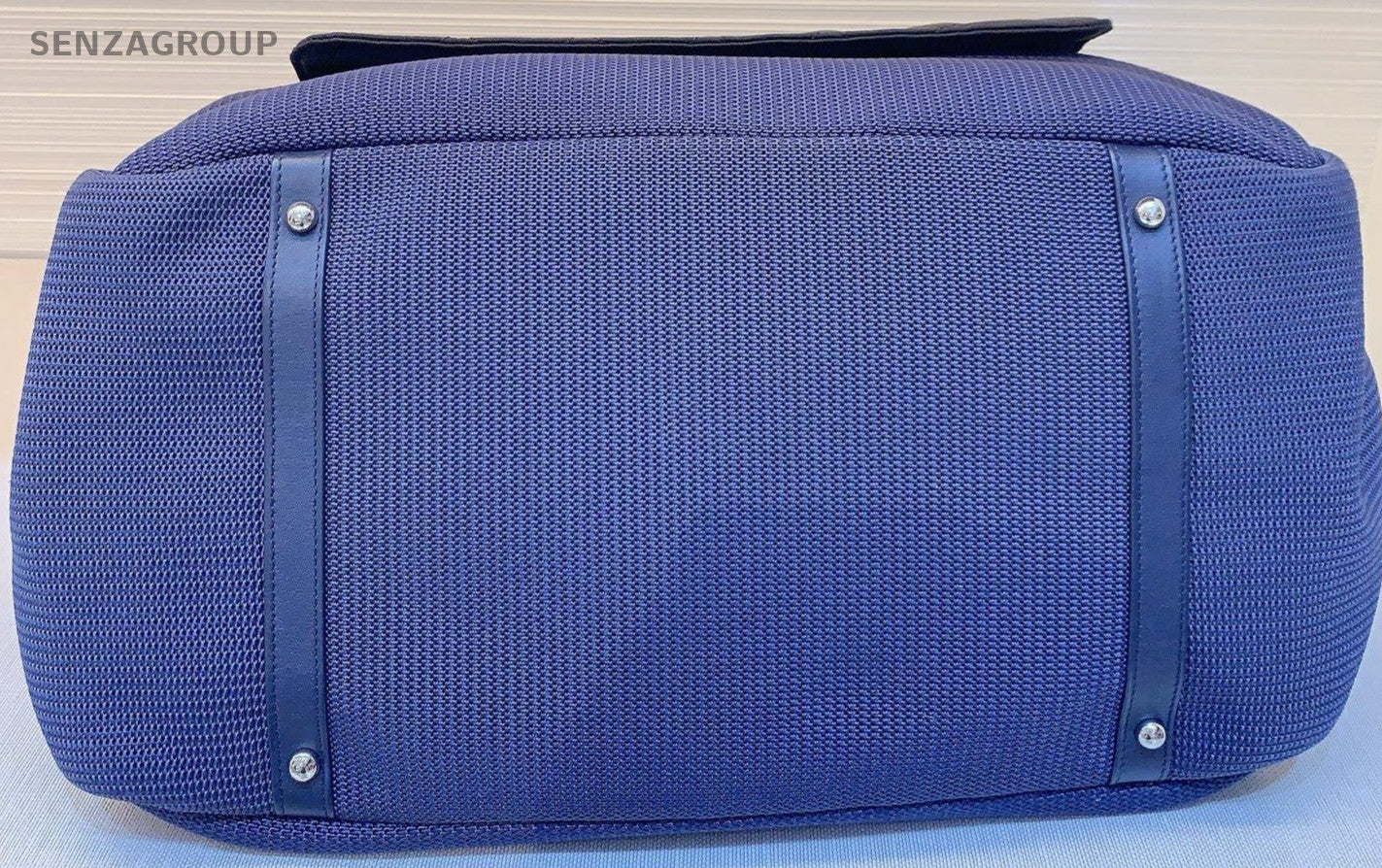 Chanel Diamond Pattern Beach Shoulder Bag Blue Silver Black Used Women Classic