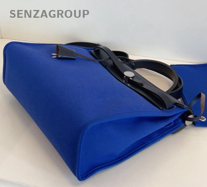 Hermes Herbag31 Shoulder Bag Crossbody Blue Silver Unisex Adults Classic Fashion