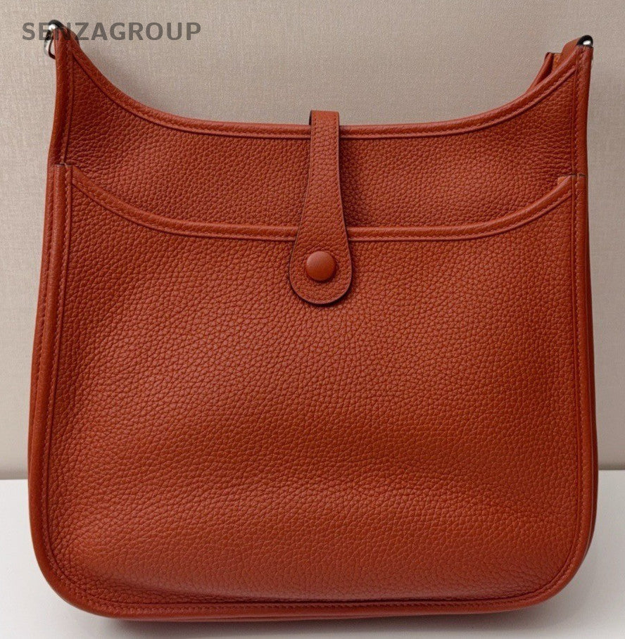 HERMES Evelyne29 Shoulder Bag Crossbody Orange Silver Used Women Classic