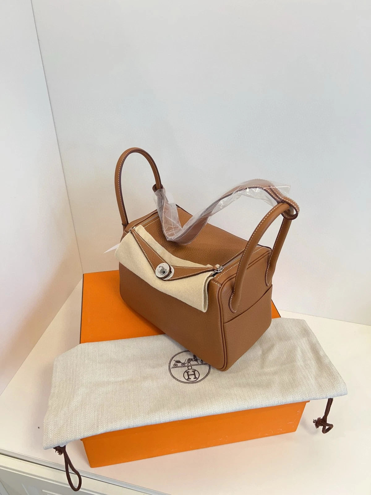 Hermes Lindy26 Brown Silver Handbag Shoulder Bag For Women
