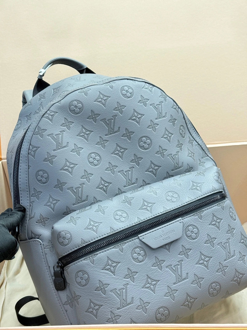 Louis Vuitton New Gray Embossed Leather Apollo Backpack For Women