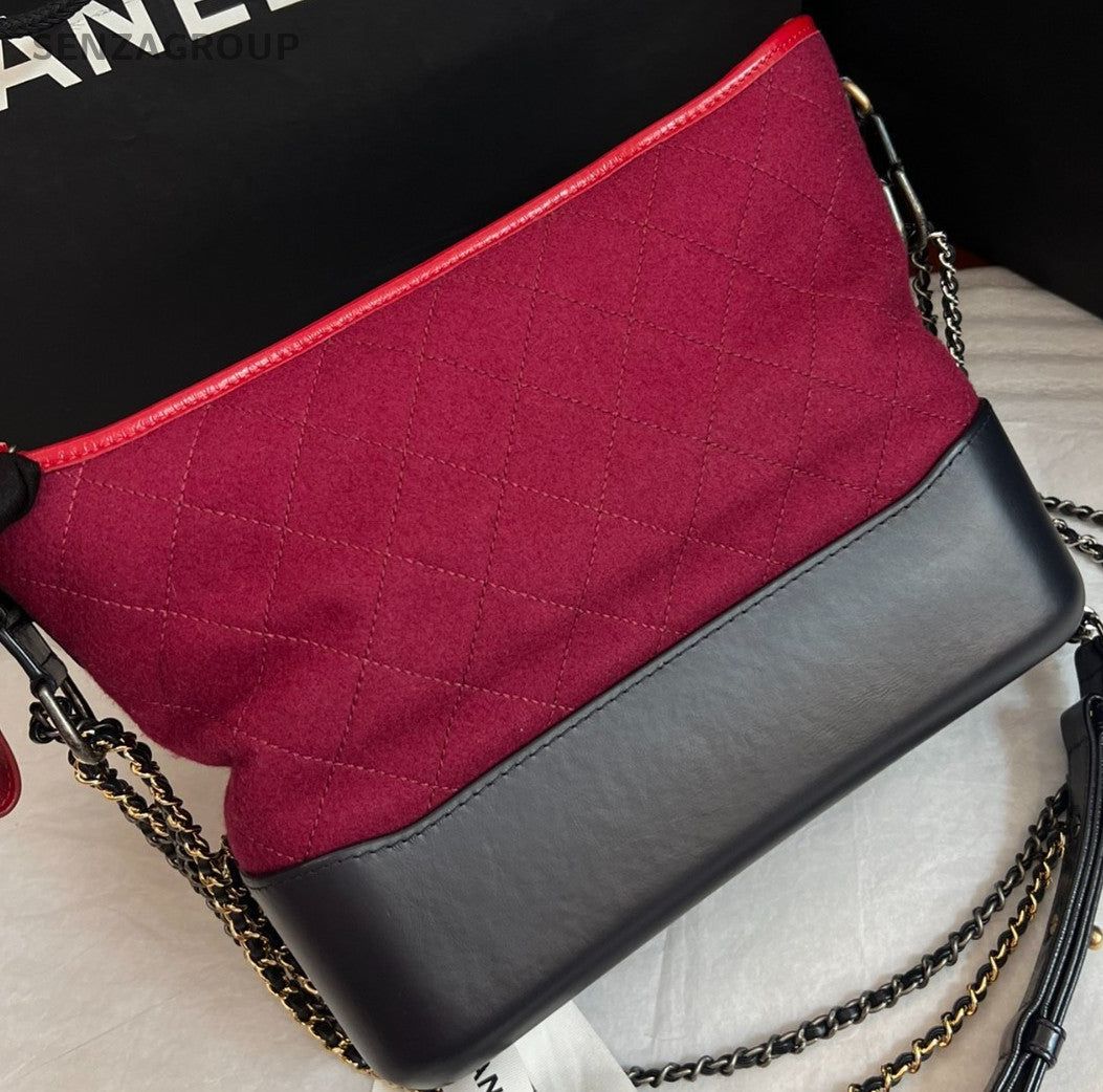 Chanel Gabrielle MM Chain Shoulder Bag Gold Silver Hardware Used Women Classic