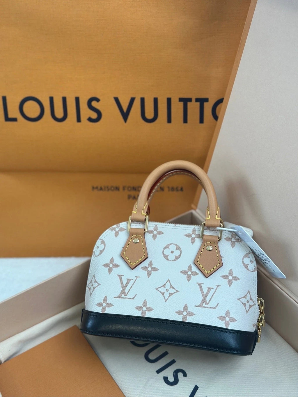 Louis Vuitton Dune Alma Nano Handbag Crossbody Bag Gold Hardware