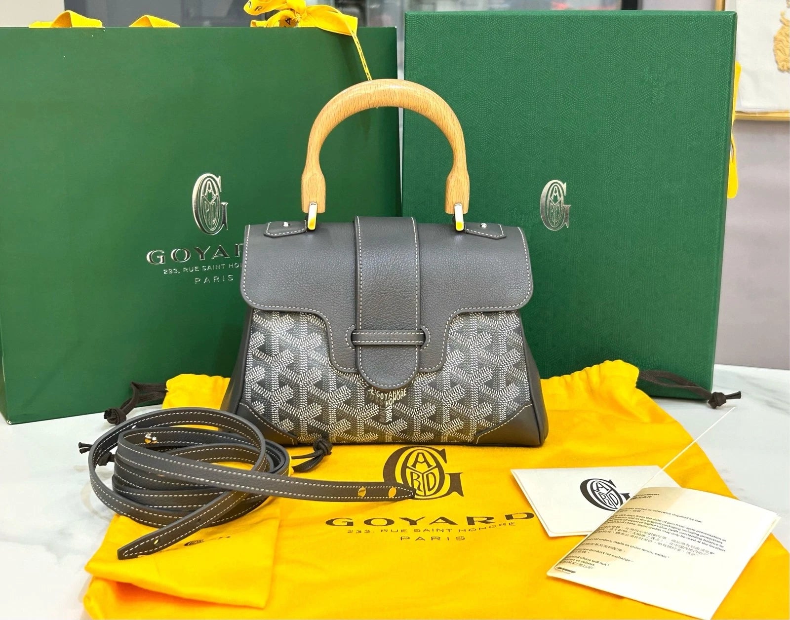 Goyard Canvas Mini Saigon Gray Handbag Crossbody For Women