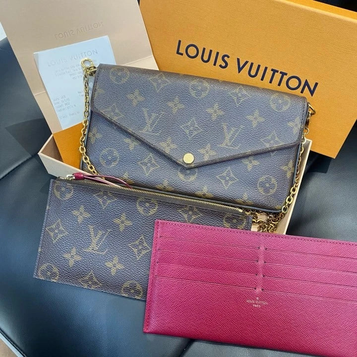 Louis Vuitton Pochette Felicie Monogram Chain Shoulder Crossbody Women D