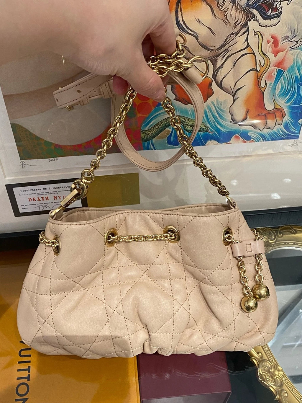 Dior Ammi Small Drawstring Bucket Bag Gold Hardware For Women