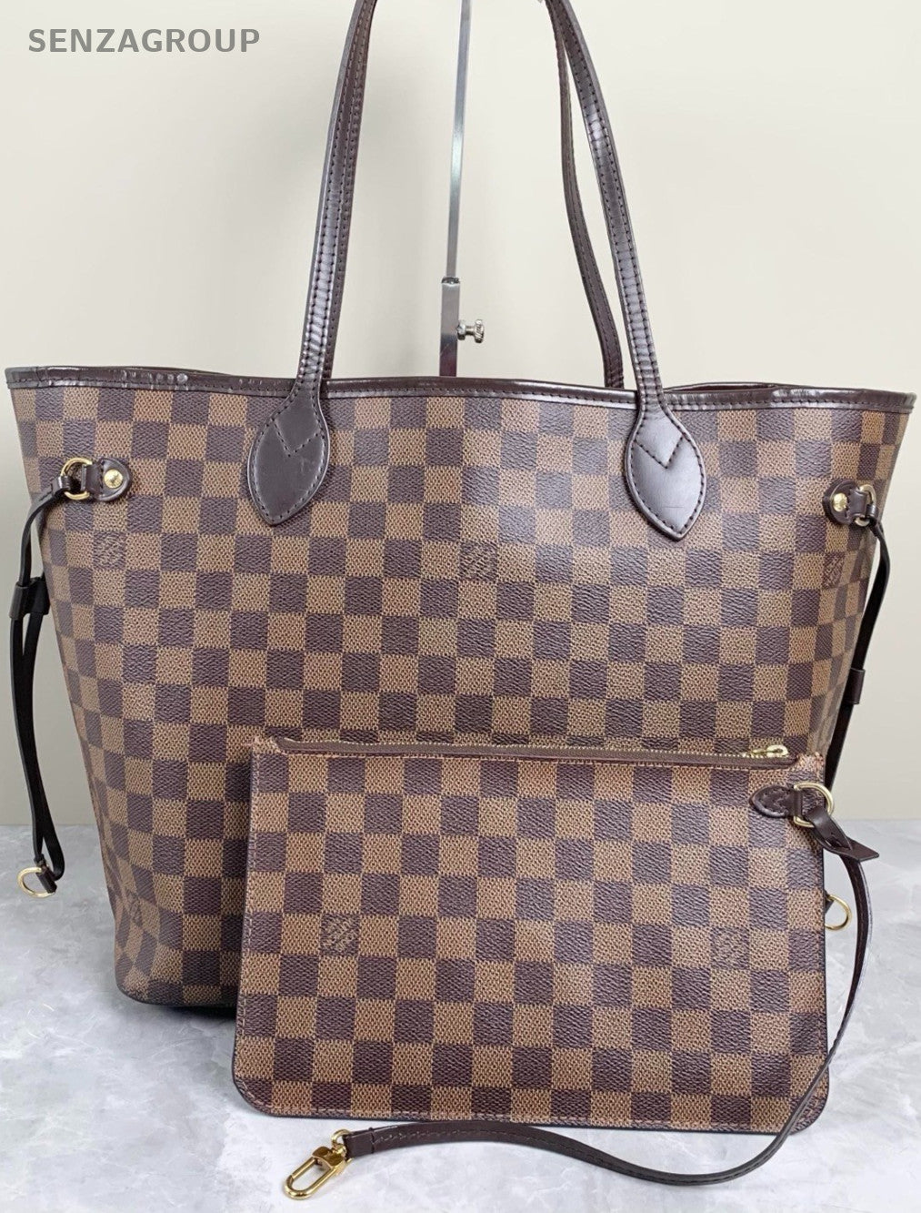 Louis Vuitton Damier Ebene Neverfull MM tote Shoulder bag Brown