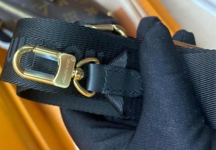 Louis Vuitton Monogram 2Way Top Handle Bag Crossbody Brown Gold Women Classic