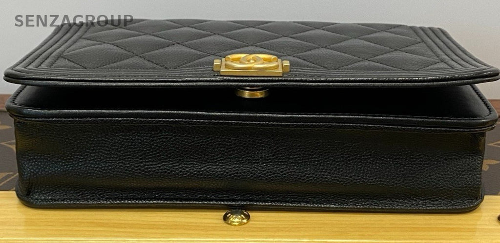Chanel Leboy WOC Chain Shoulder Bag Crossbody Black Gold Used Women Classic