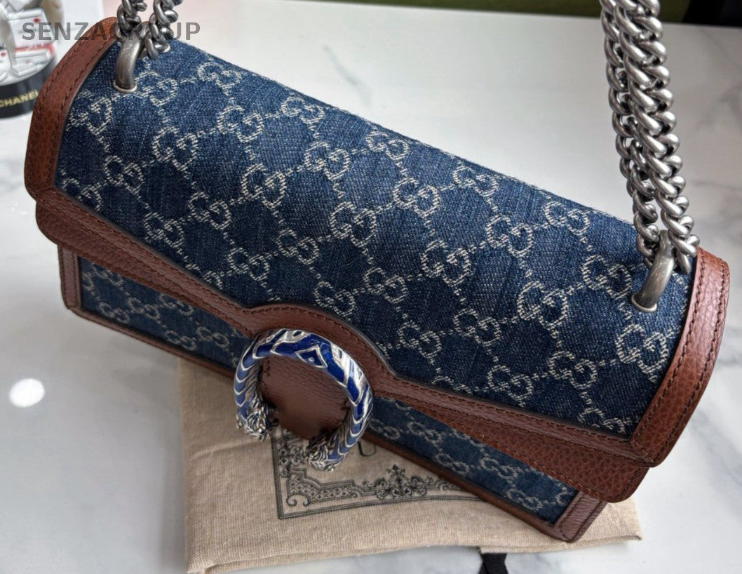 GUCCI Dionysus Denim Medium Shoulder bag Crossbody Almost brand new