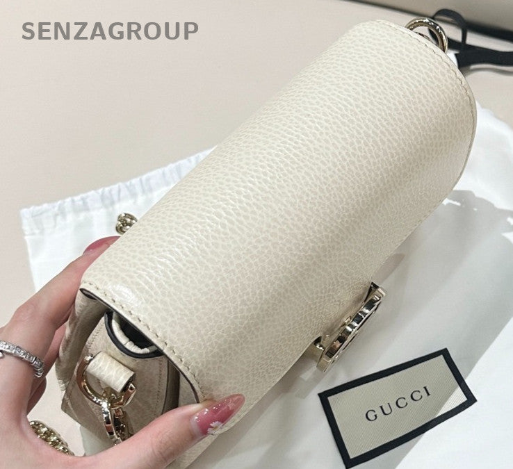 Gucci Messenger Shoulder Crossbody Bag White Women Almost Brand New