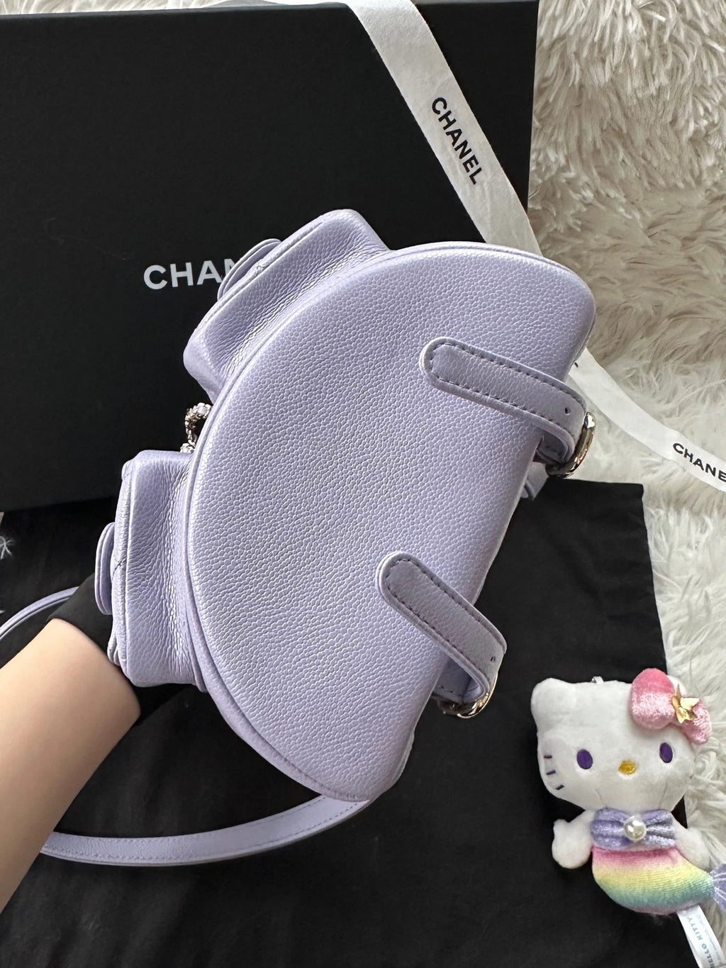 CHANEL Purple Leather Small Duma Backpack For Women