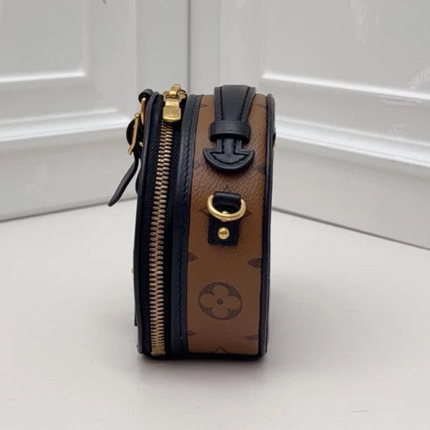 Louis Vuitton Boite Chapeau Mini Round Bag Caramel Monogram Canvas Crossbody GHW