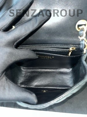 Chanel Classic Flap Black Gold Quilted Chain Shoulder Bag