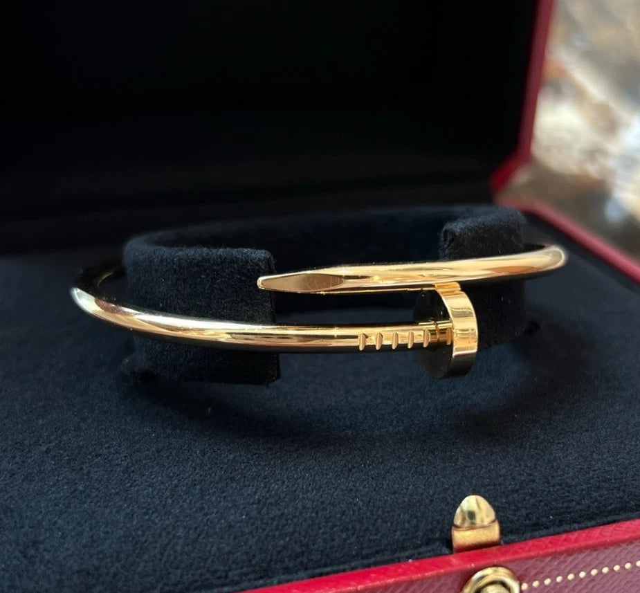 Cartier Juste Un Clou Au750（18k） Yellow Gold Classic Bangle Bracelet Size17
