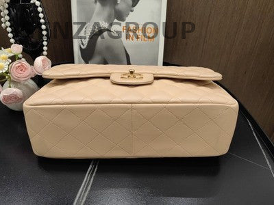 Chanel Classic Flap Jumbo Beige Gold Hardware Shoulder Crossbody Bag