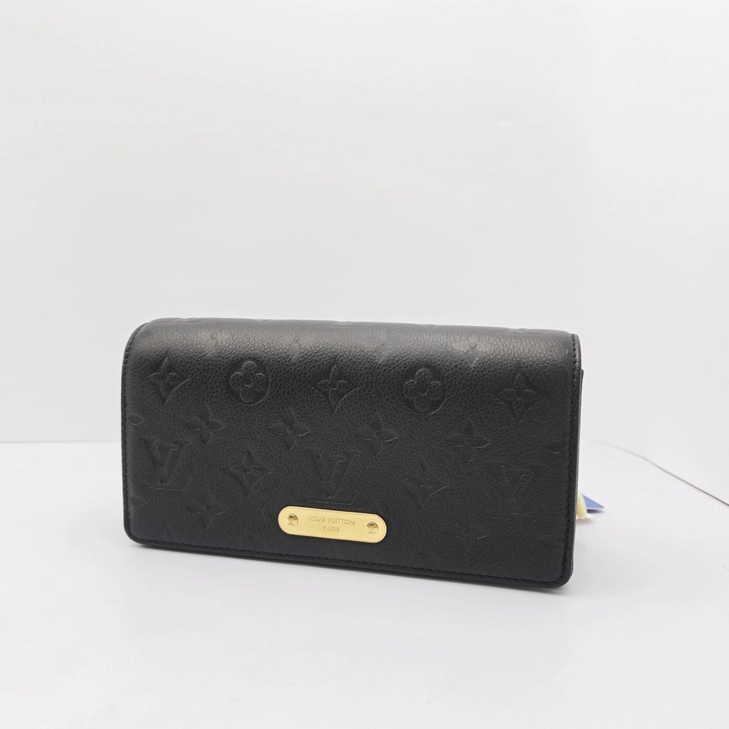 Louis Vuitton Black Printed Calfskin Lily WOC Shoulder Crossbody Bag For Women