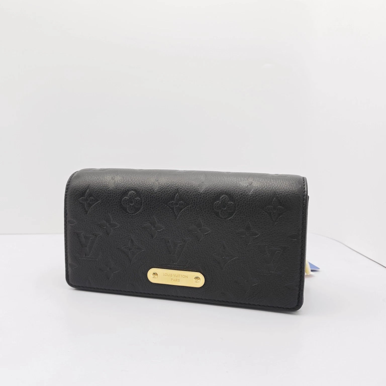Louis Vuitton Black Printed Calfskin Lily WOC Shoulder Crossbody Bag For Women