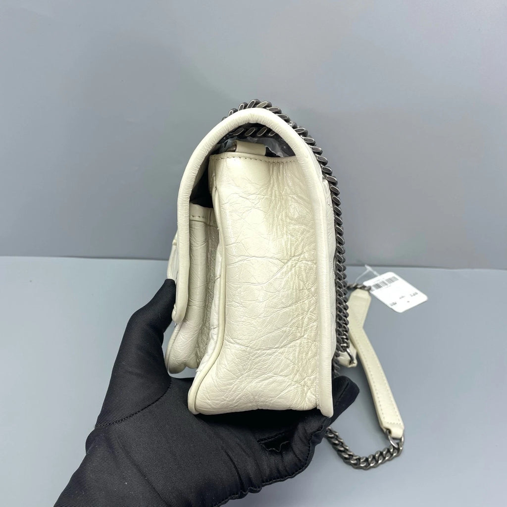 Saint Laurent Niki Leather White Shoulder Bag Excellent