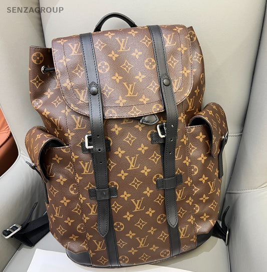 Louis Vuitton Christopher Monogram Backpack Brown Silver Unisex Adults Classic