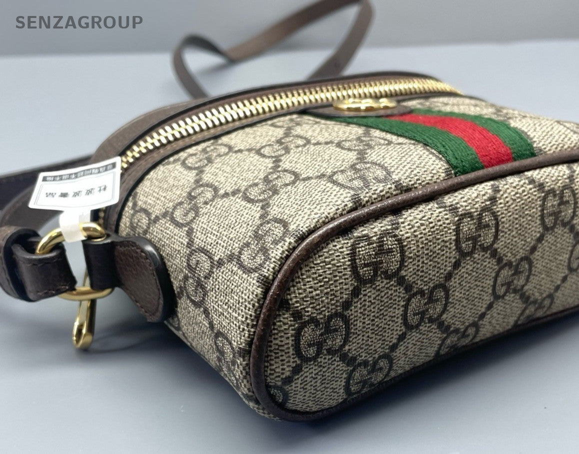 Gucci Ophidia Mini Box Crossbody Brown Gold Women Classic Fashion