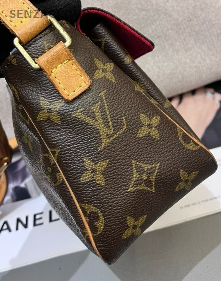 Louis Vuitton Monogram Vintage Shoulder Bag Crossbody Brown Gold Women Classic