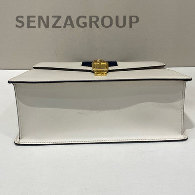 Gucci Sylvie Large White Gold Buckle Shoulder Bag - Classic Fashion Women