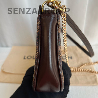 Louis Vuitton Damier Ebene Canvas Chain Shoulder Bag - Classic & Stylish