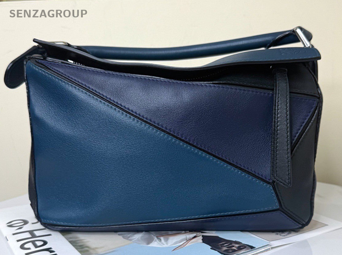 Loewe Puzzle PM Blue Silver  Shoulder Bag Crossbody Women Classic Designer