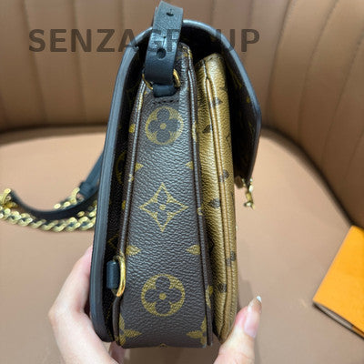 Louis Vuitton Monogram Canvas Backpack Messenger Bag Brown Gold Hardware