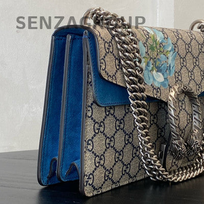 Gucci Dionysus Small GG Chain Shoulder Crossbody Bag Beige Silver