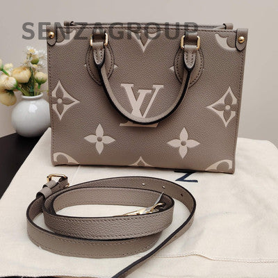 Louis Vuitton OnTheGo GM Monogram Grey Gold Tote Bag for Women