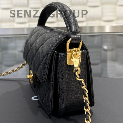 Chanel Black Gold CF Mini Chain Shoulder Crossbody Bag for Women