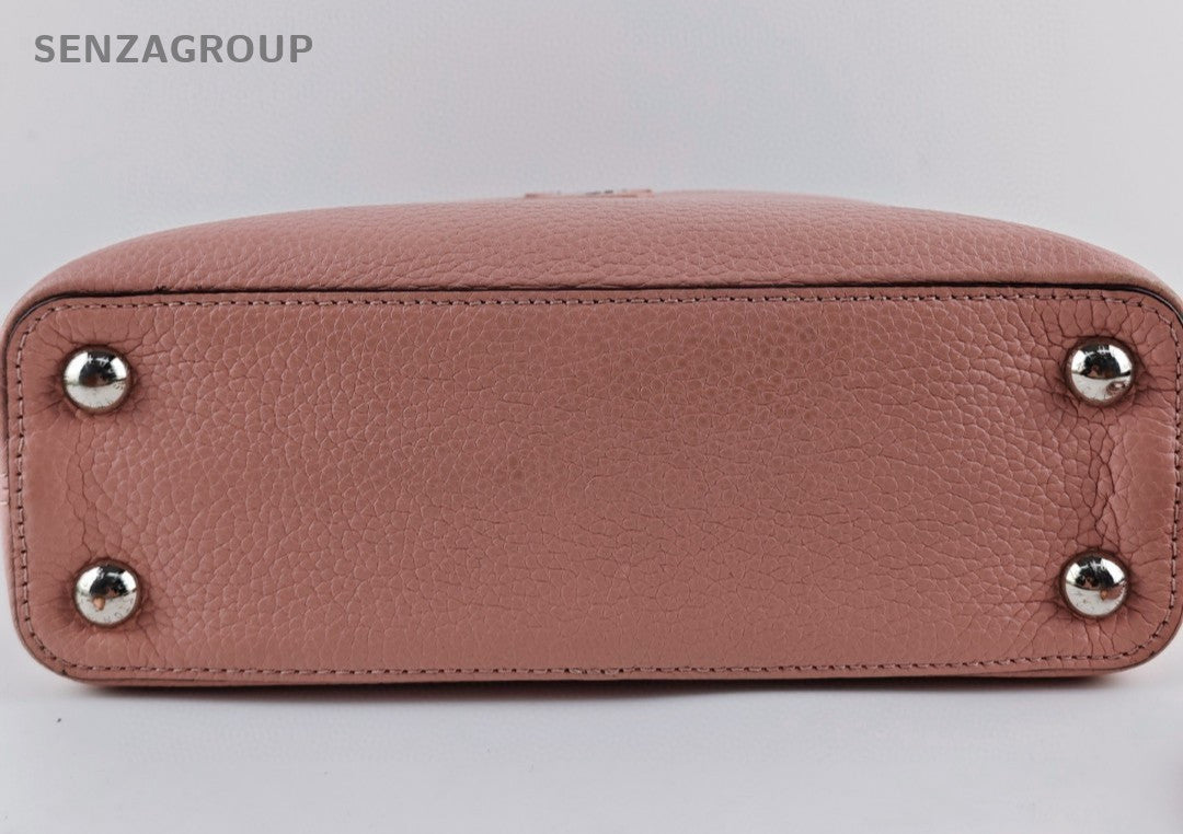 Louis Vuitton Capucines BB Top Handle Bag Crossbody Pink Silver Women Classic