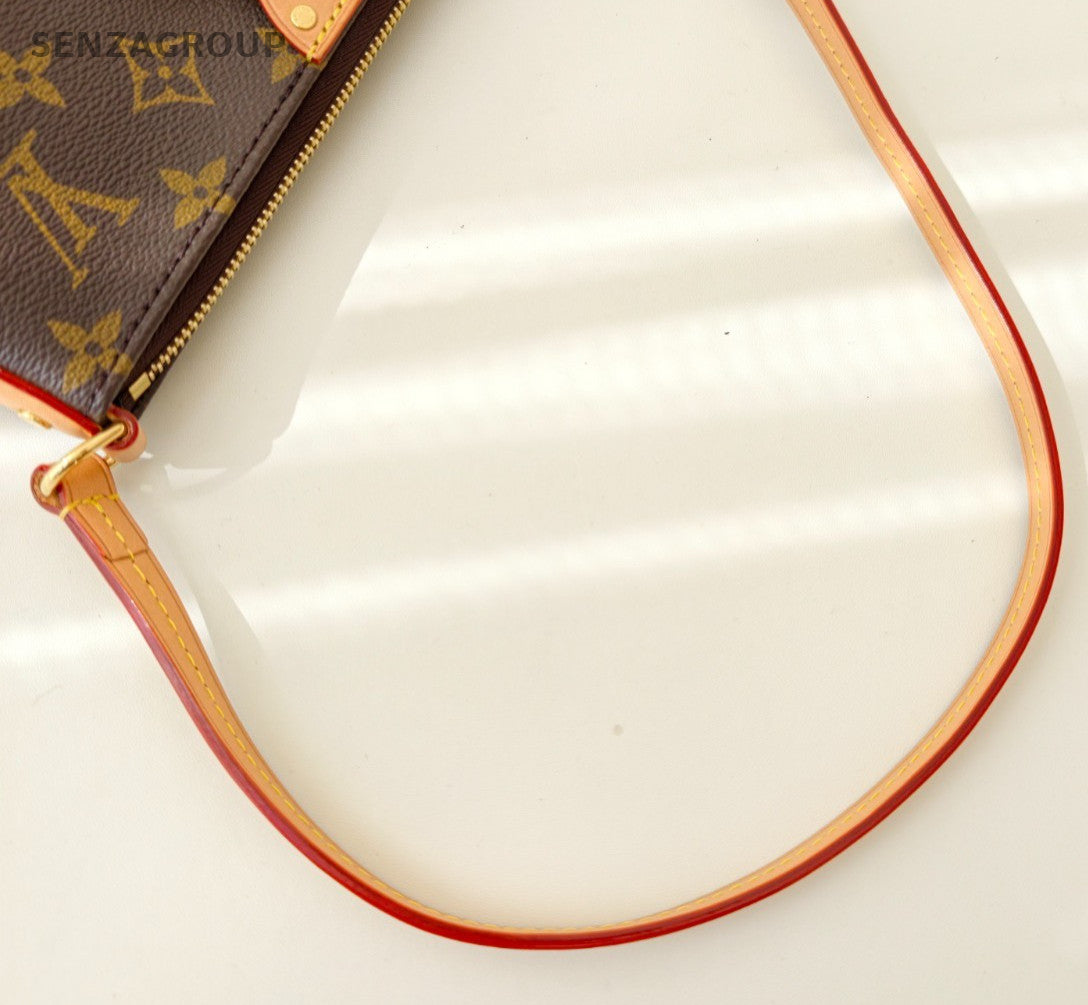 Louis Vuitton Monogram Canvas 2Way Handbag Shoulder Bag Brown Gold Women Classic