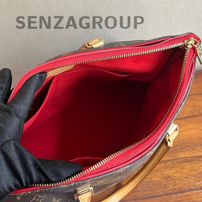 Louis Vuitton Monogram Pallas Handbag Shoulder Bag Brown Red Gold