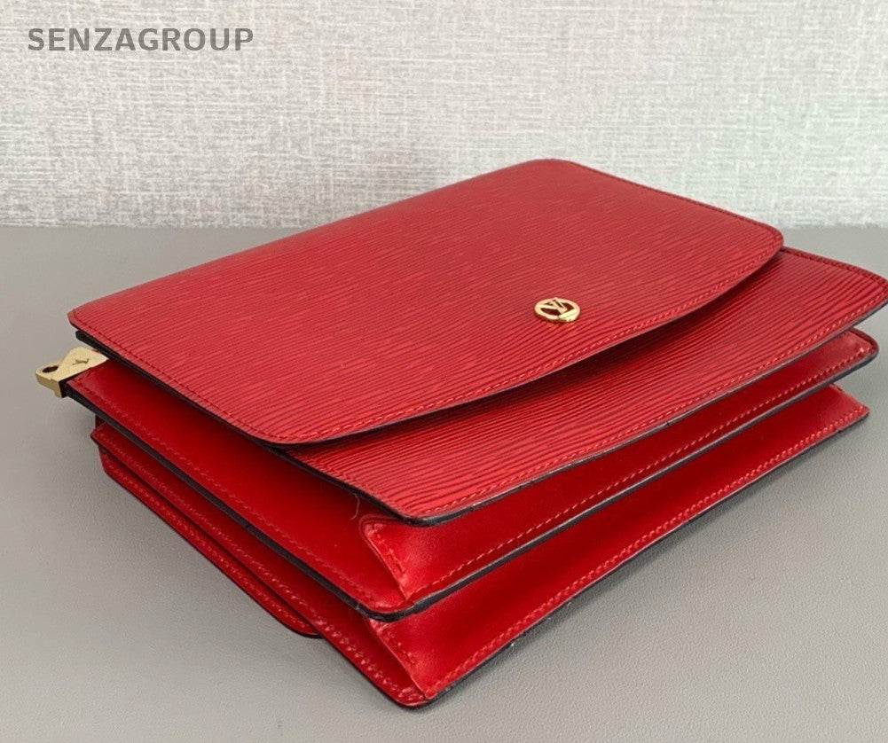 Louis Vuitton Vintage Epi Leather 2ways Shoulder Crossbody Bag Women Red