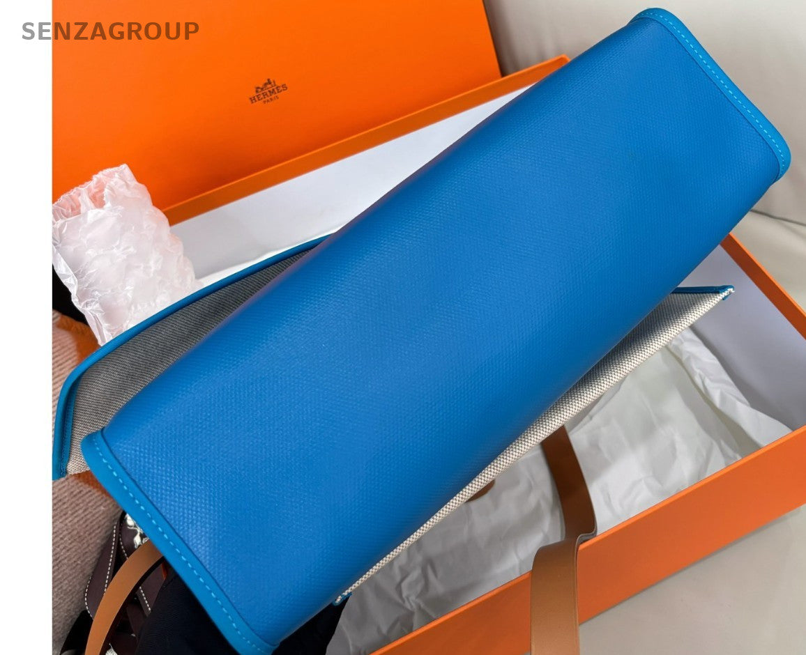 Hermes Herbag 2Way Top Handle Bag Crossbody Blue Orange Used Women Classic